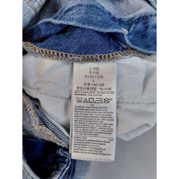 Gap Denim Overalls Shorts For Kids Size 10 Light Wash - Picture 5 of 8